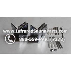 DOOR HINGES - GLASS DOOR HINGE STYLE 8 COMPLETE SET 14