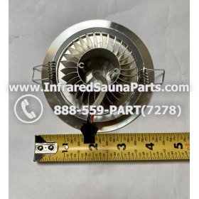 COMPLETE LIGHT ASSEMBLY 12V - COMPLETE LIGHT ASSEMBLY IN SILVER FINISH WITH LED BULB 2 PIN FEMALE 12V 4 x 4 INCHES 4