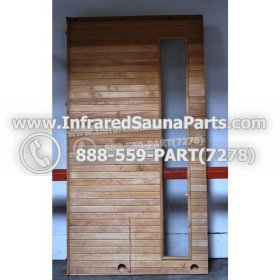 WOOD SAUNA WALLS - HEMLOCK WOOD SAUNA PANEL WITH GLASS ( 71.2" x 38.3" ) L 3